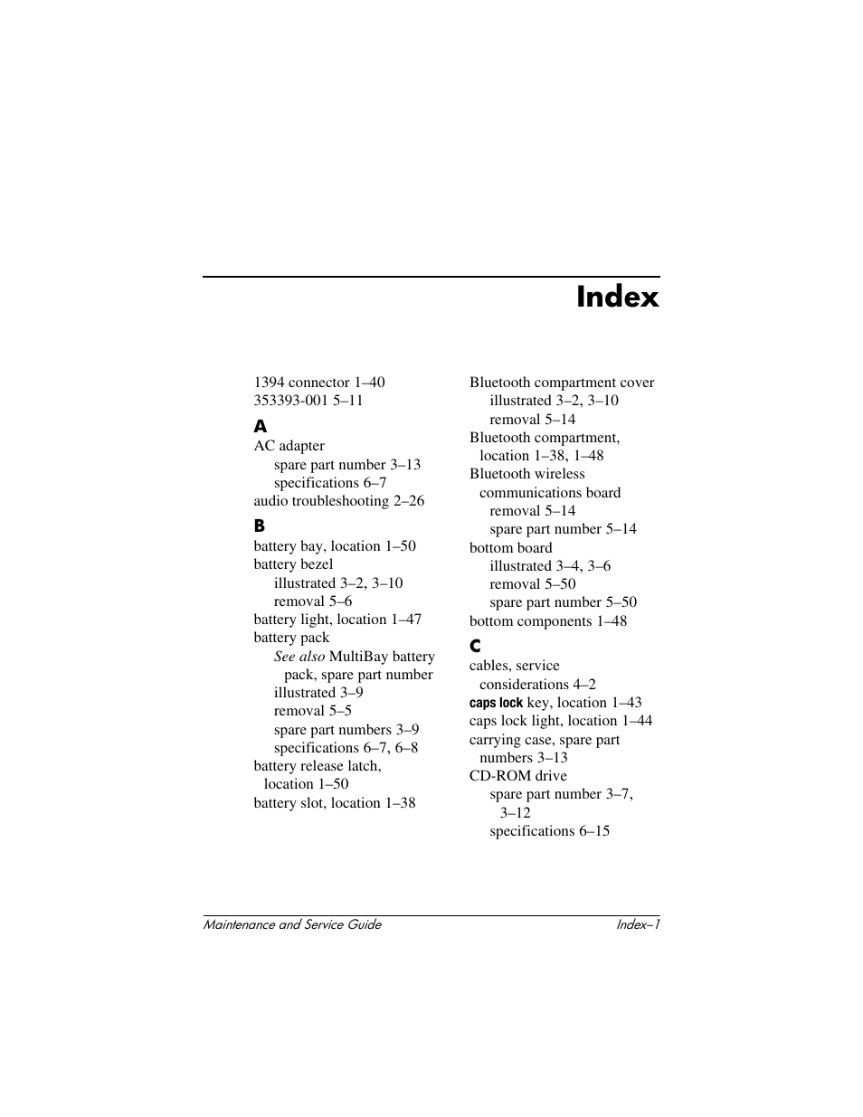 Index | HP Compaq nx5000 series User Manual | Page 213 / 220