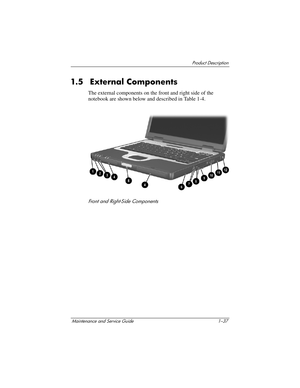 5 external components, 5 external components –37 | HP Compaq nx5000 series User Manual | Page 42 / 220