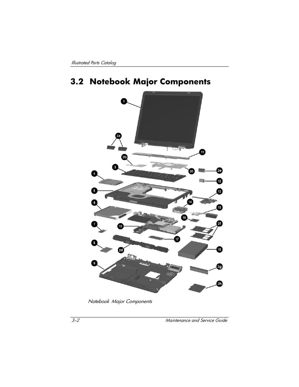 2 notebook major components, 2 notebook major components –2 | HP Compaq nx5000 series User Manual | Page 89 / 220