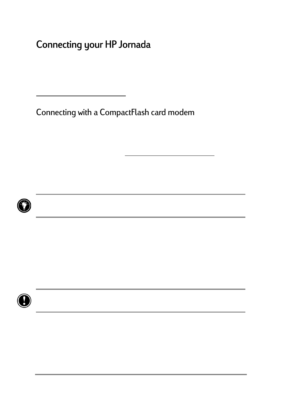 Connecting your hp jornada, Rqqhfwlqj\rxu+3-ruqdgd, Rqqhfwlqjzlwkd&rpsdfw)odvkfdugprghp | HP Jornada 520 User Manual | Page 50 / 134