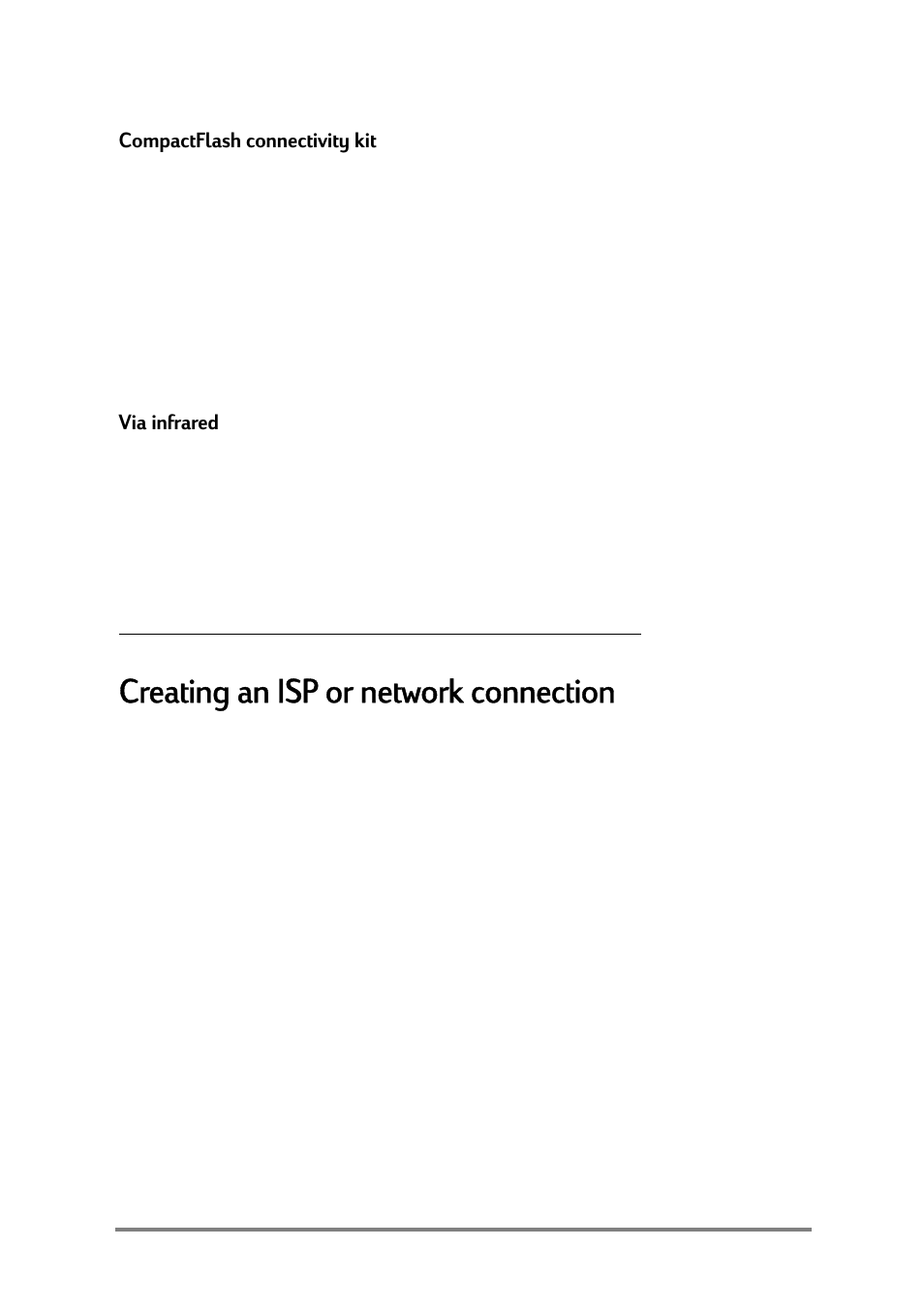 Creating an isp or network connection, Uhdwlqjdq,63ruqhwzrunfrqqhfwlrq | HP Jornada 520 User Manual | Page 52 / 134