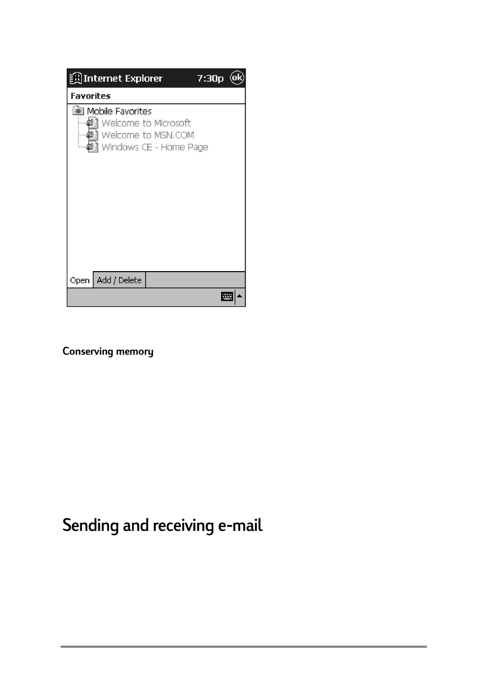 Sending and receiving e-mail, 6hqglqjdqguhfhlylqjhpdlo | HP Jornada 520 User Manual | Page 59 / 134