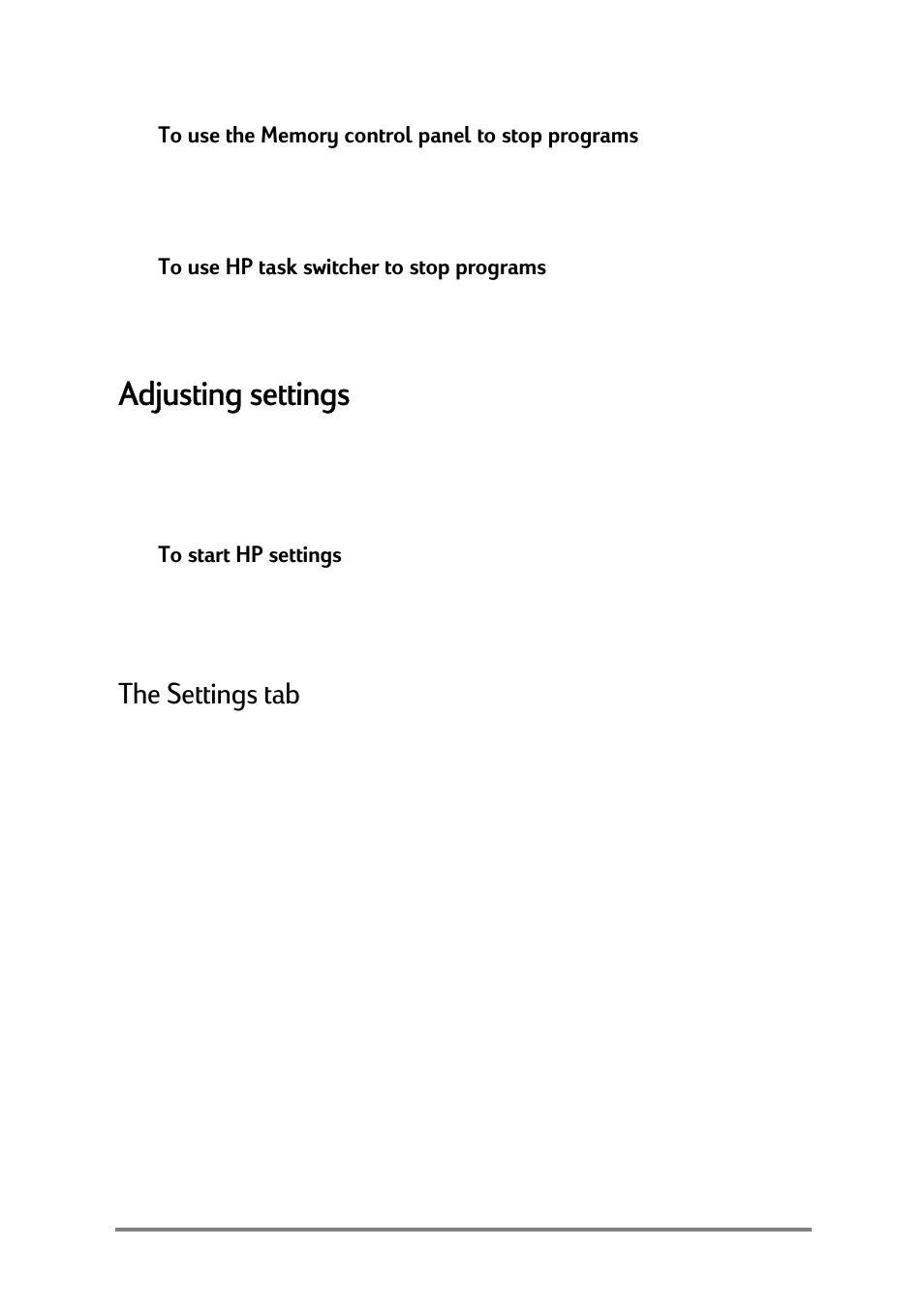 Adjusting settings, Gmxvwlqjvhwwlqjv, 7kh6hwwlqjvwde | HP Jornada 520 User Manual | Page 68 / 134