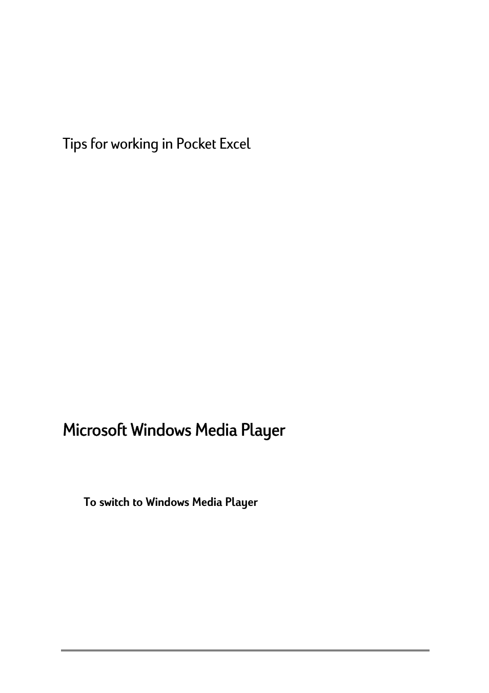 Microsoft windows media player, 0lfurvriw:lqgrzv0hgld3od\hu, 7lsviruzrunlqjlq3rfnhw([fho | HP Jornada 520 User Manual | Page 90 / 134