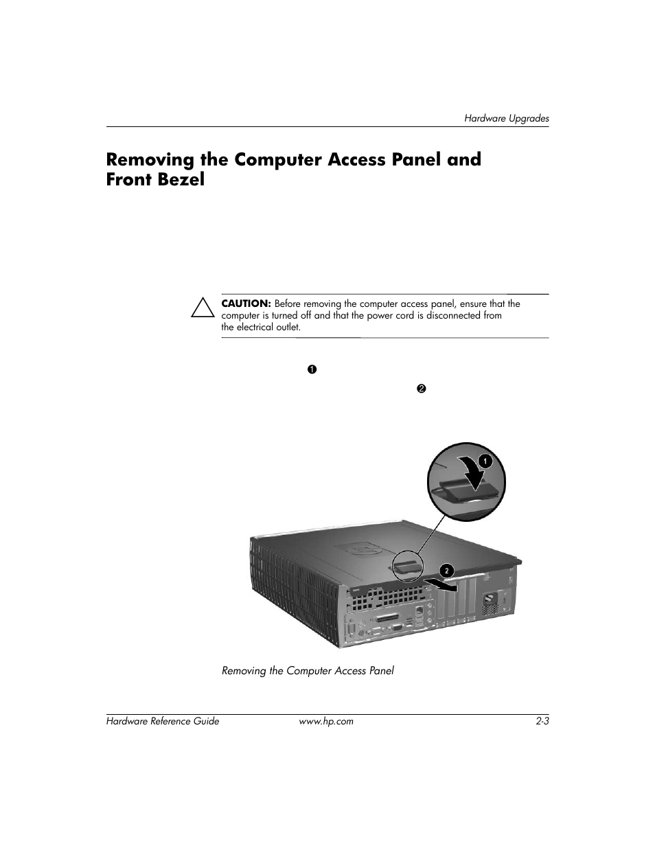 Removing the computer access panel and front bezel | HP DC5000 User Manual | Page 13 / 69