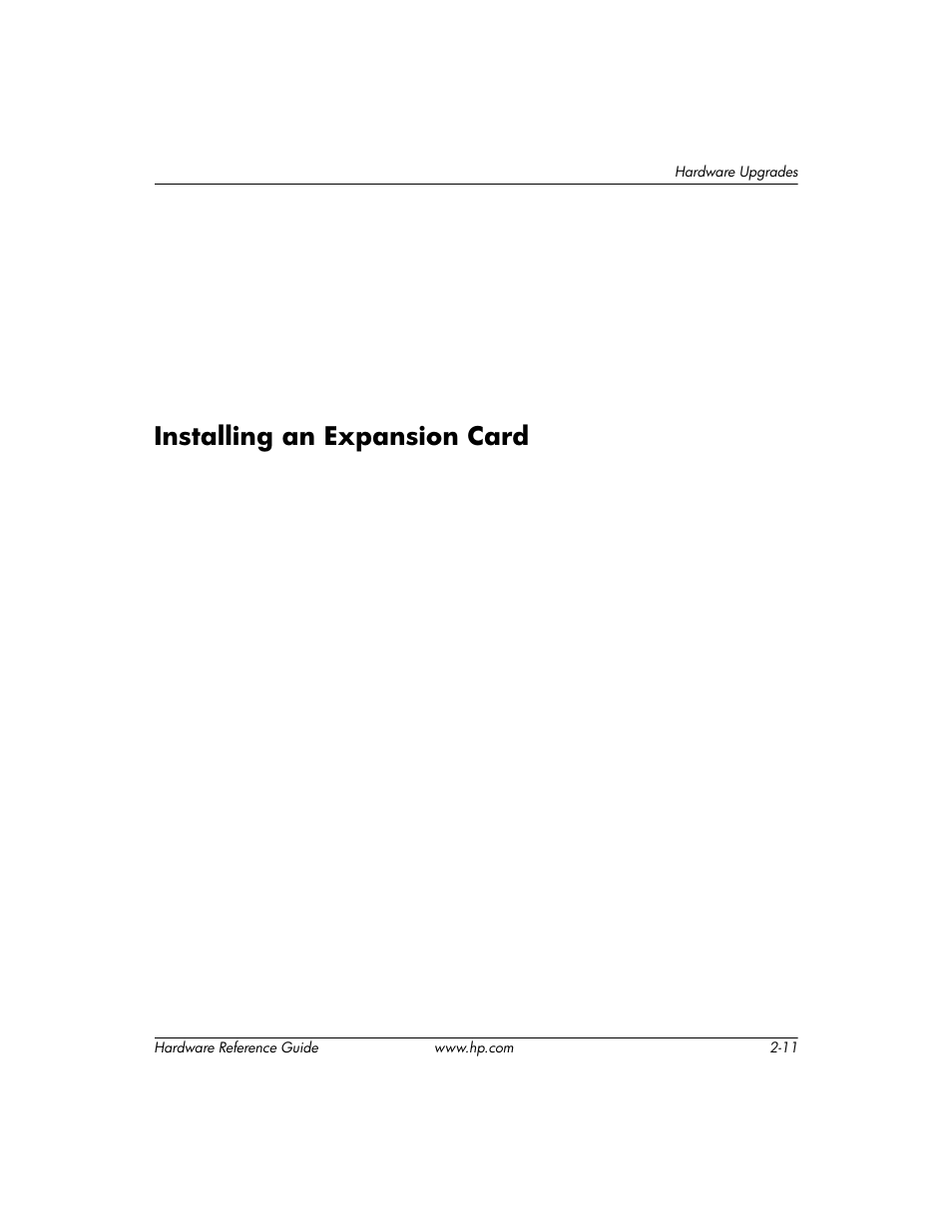 Installing an expansion card, Installing an expansion card –11 | HP DC5000 User Manual | Page 21 / 69
