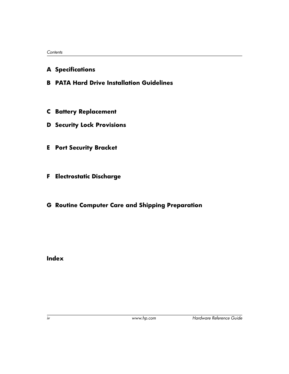 HP DC5000 User Manual | Page 4 / 69
