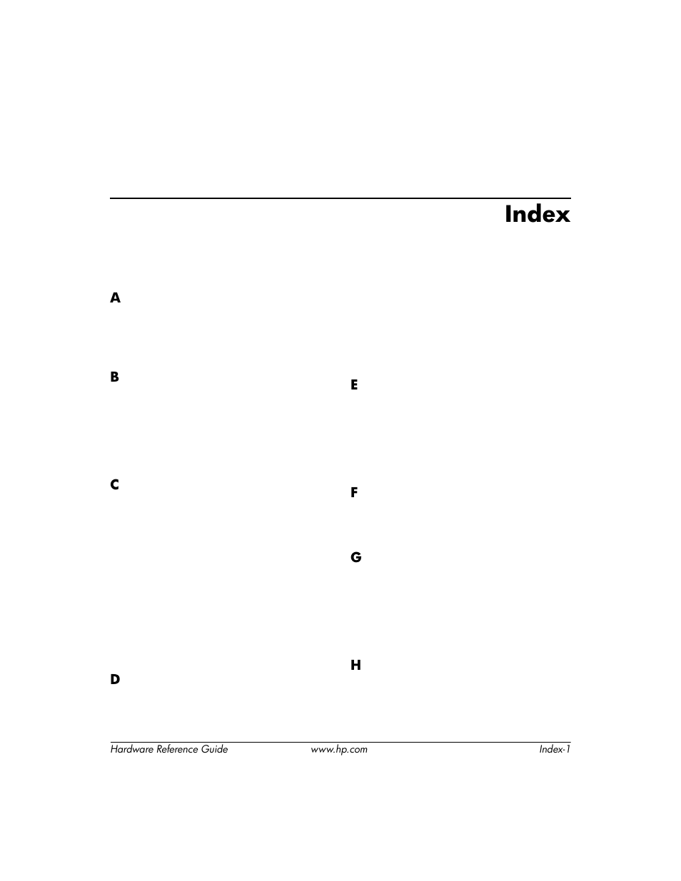 Index | HP DC5000 User Manual | Page 67 / 69