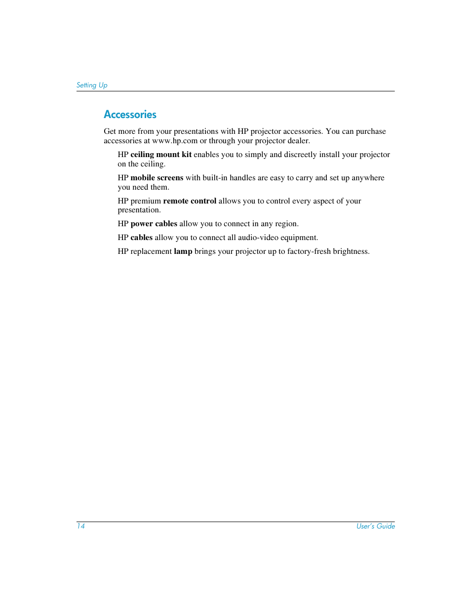Accessories | HP mp3220 series User Manual | Page 14 / 78