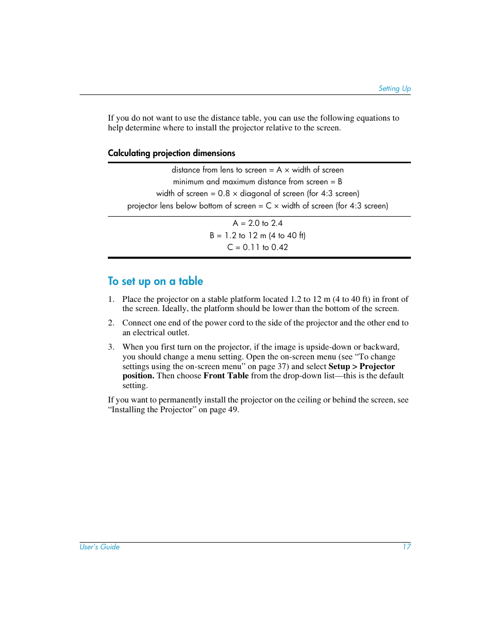 To set up on a table | HP mp3220 series User Manual | Page 17 / 78