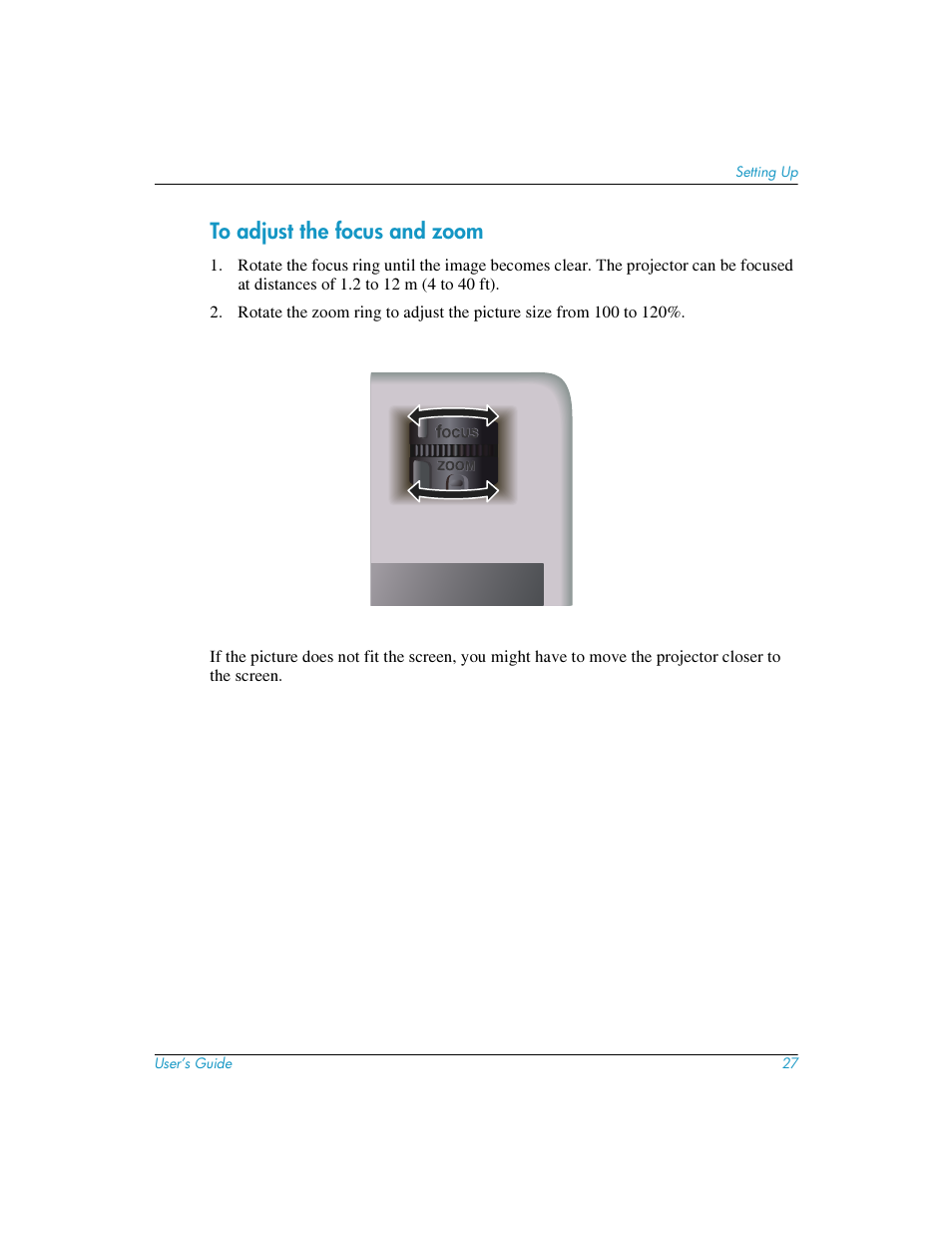 To adjust the focus and zoom | HP mp3220 series User Manual | Page 27 / 78