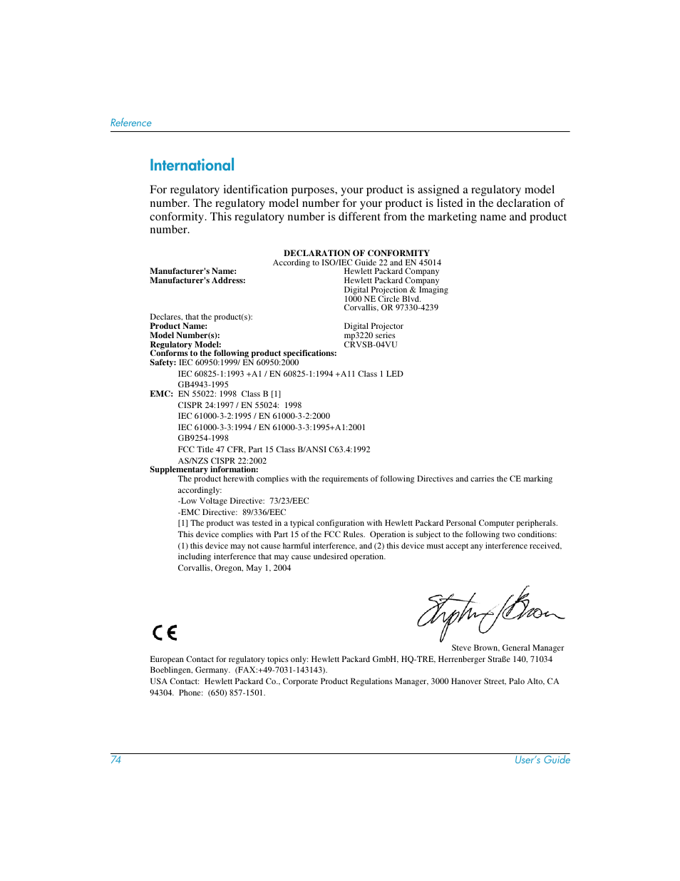 International | HP mp3220 series User Manual | Page 74 / 78