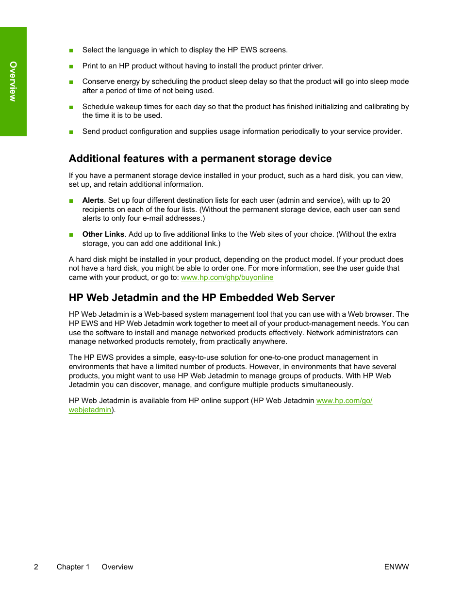 Hp web jetadmin and the hp embedded web server | HP 3800 Series User Manual | Page 12 / 74