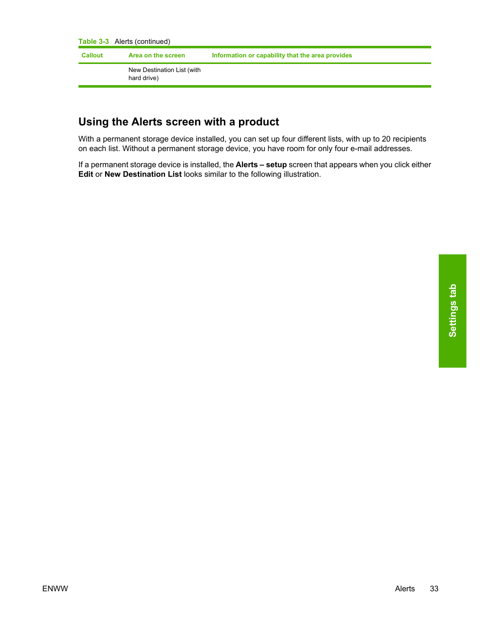 Using the alerts screen with a product | HP 3800 Series User Manual | Page 43 / 74