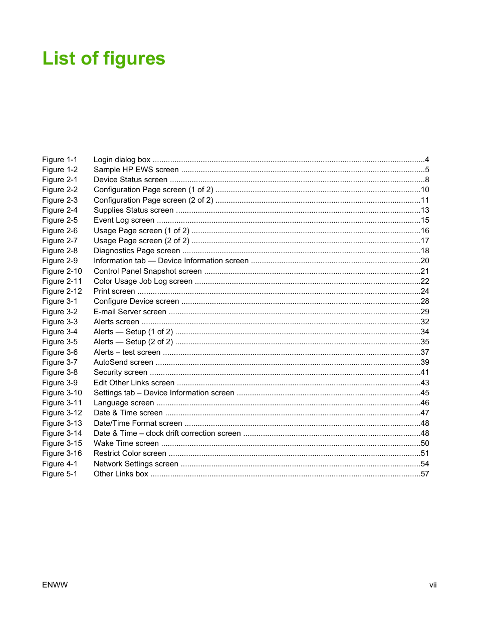 List of figures | HP 3800 Series User Manual | Page 9 / 74