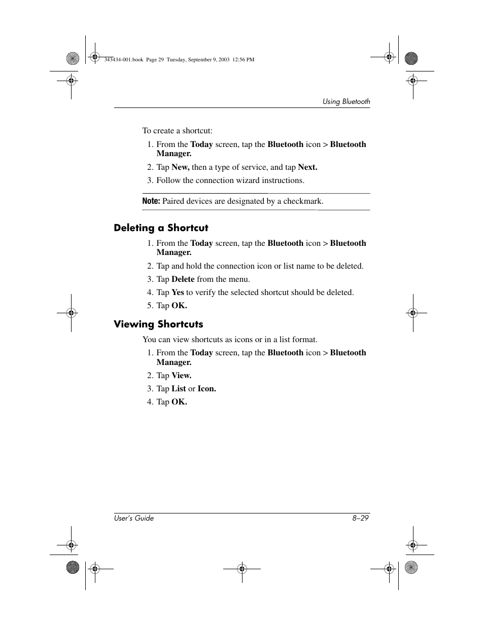 Deleting a shortcut, Viewing shortcuts | HP h4000 Series User Manual | Page 105 / 143