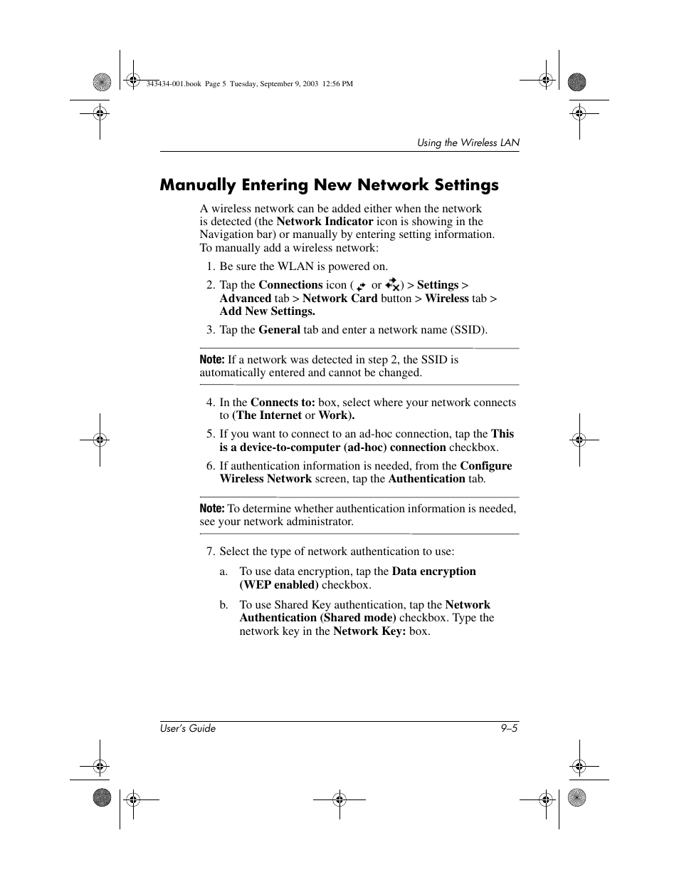 Manually entering new network settings, Manually entering new network settings –5 | HP h4000 Series User Manual | Page 110 / 143