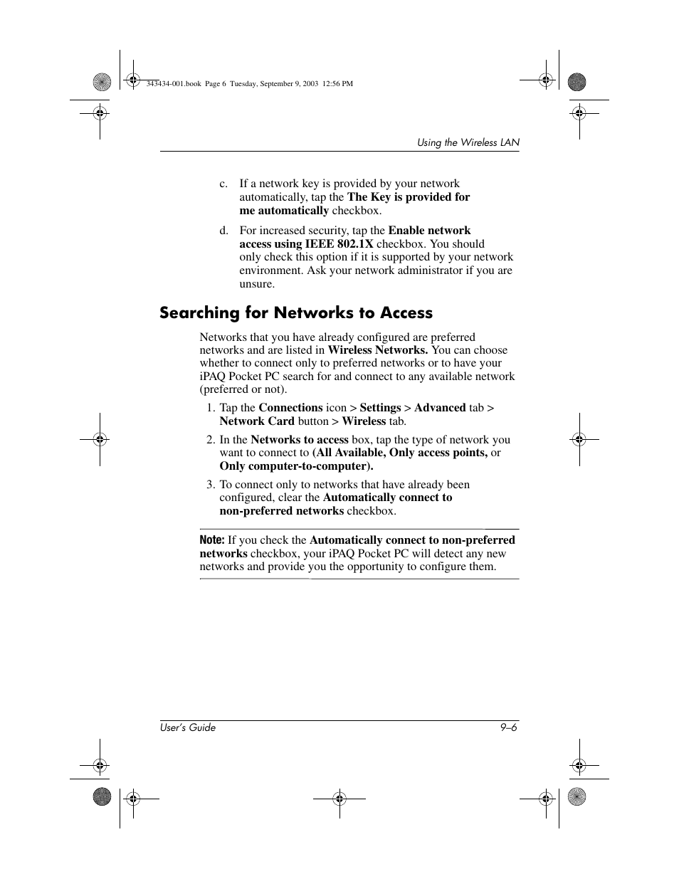 Searching for networks to access, Searching for networks to access –6 | HP h4000 Series User Manual | Page 111 / 143