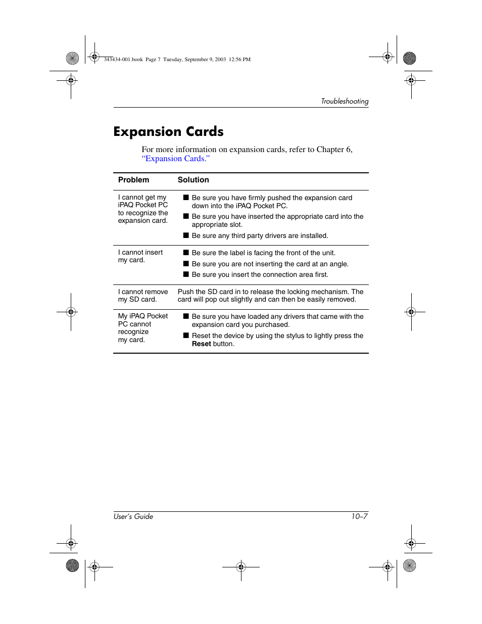 Expansion cards, Expansion cards –7 | HP h4000 Series User Manual | Page 128 / 143