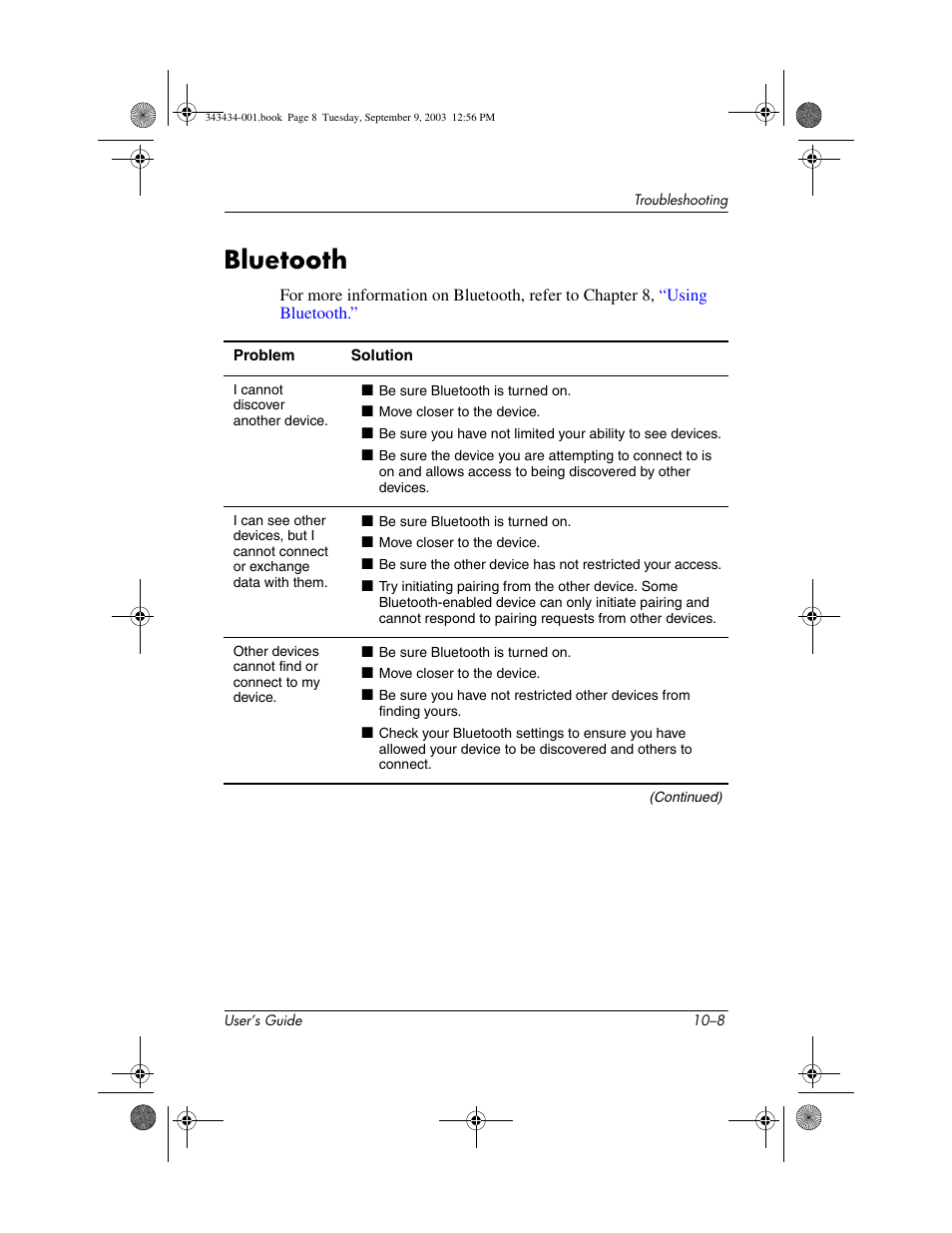 Bluetooth, Bluetooth –8 | HP h4000 Series User Manual | Page 129 / 143