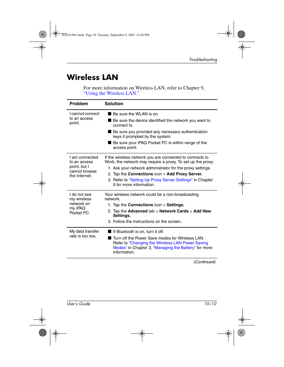 Wireless lan, Wireless lan –10 | HP h4000 Series User Manual | Page 131 / 143