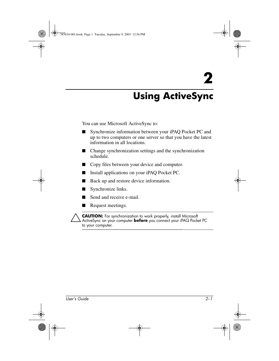 Using activesync, 2 using activesync | HP h4000 Series User Manual | Page 19 / 143