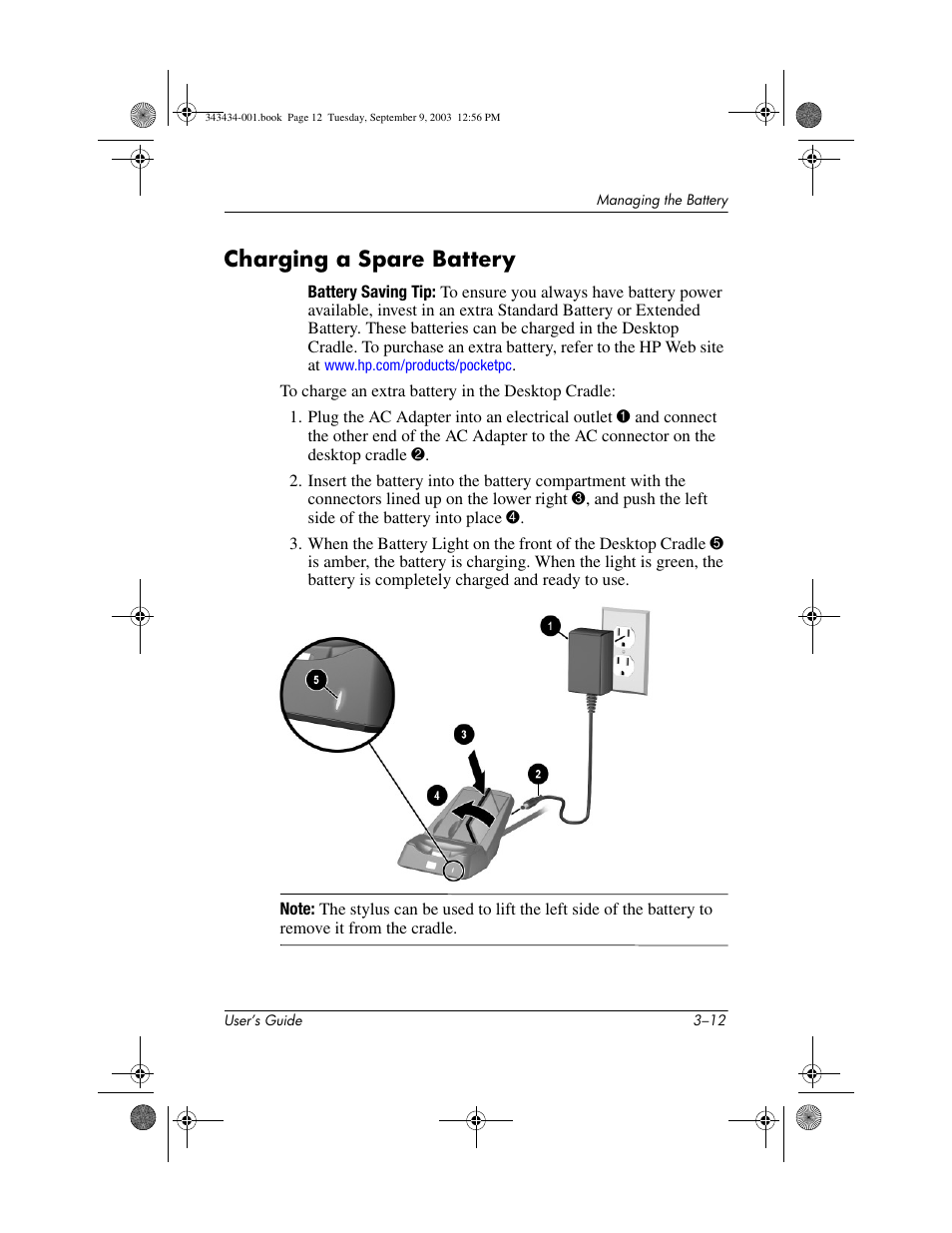 Charging a spare battery, Charging a spare battery –12 | HP h4000 Series User Manual | Page 37 / 143