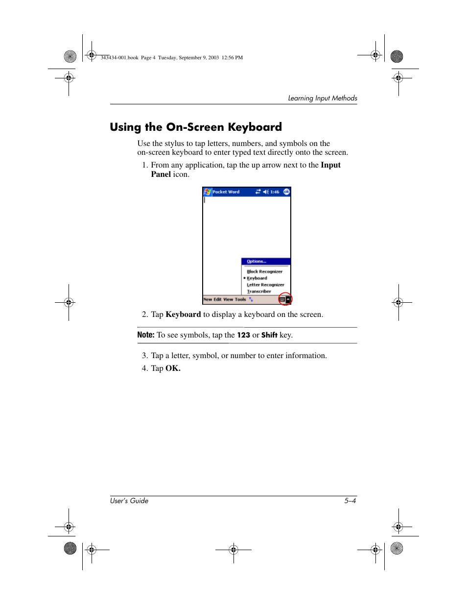 Using the on-screen keyboard, Using the on-screen keyboard –4 | HP h4000 Series User Manual | Page 57 / 143