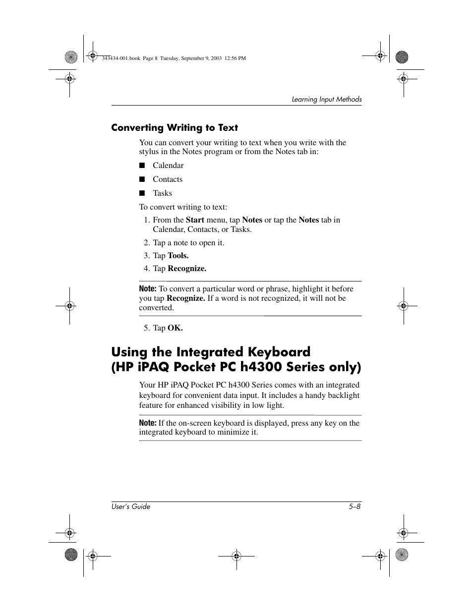 Converting writing to text | HP h4000 Series User Manual | Page 61 / 143