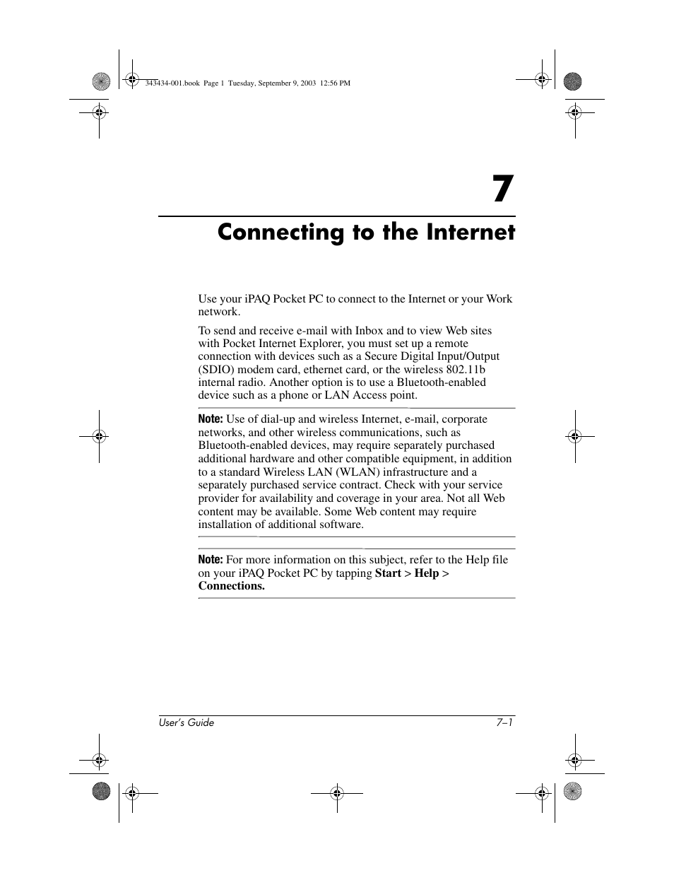 Connecting to the internet, 7 connecting to the internet | HP h4000 Series User Manual | Page 74 / 143