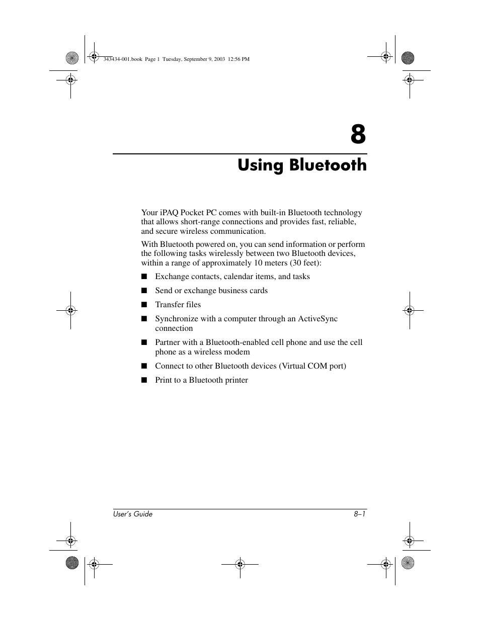 Using bluetooth, 8 using bluetooth, Ter 8 | HP h4000 Series User Manual | Page 77 / 143