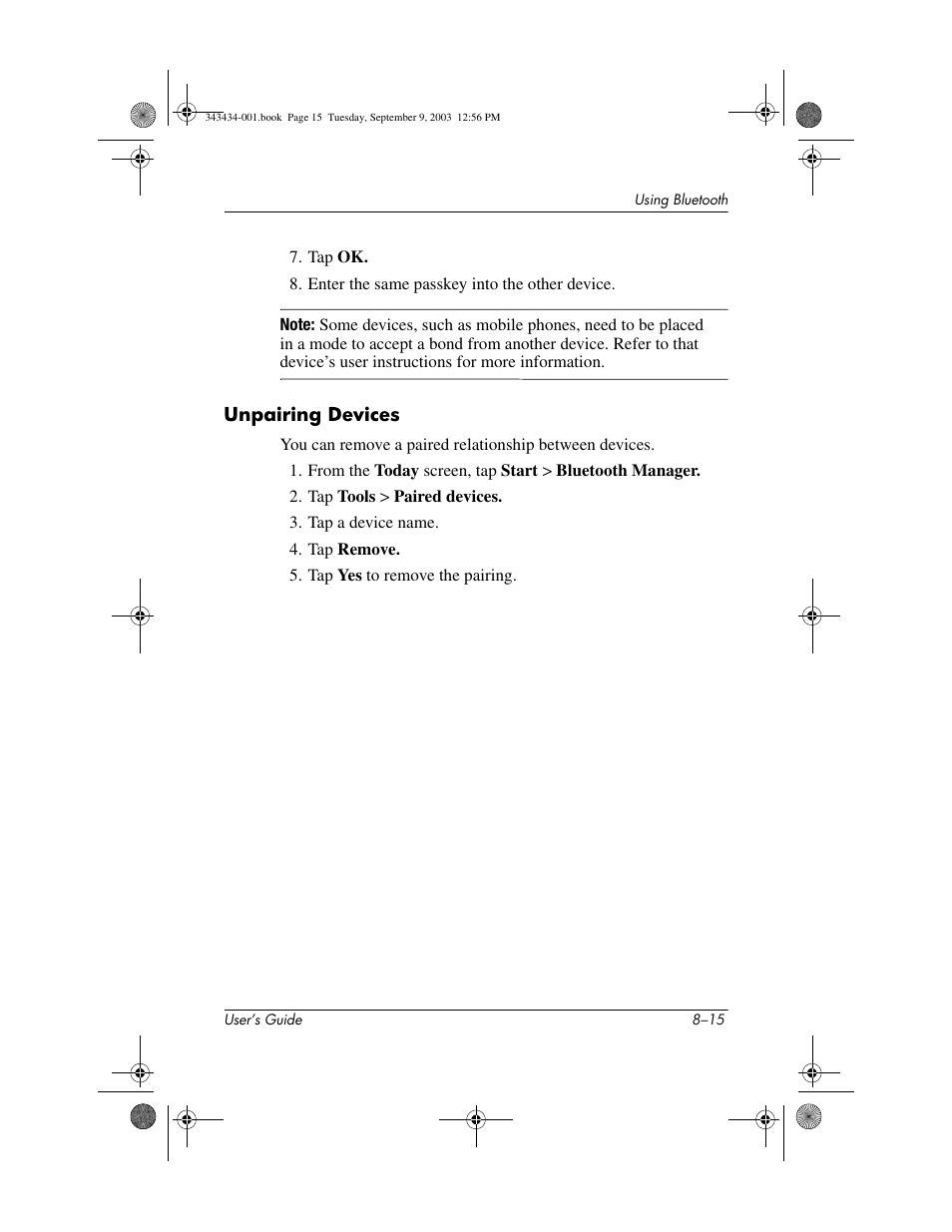 Unpairing devices | HP h4000 Series User Manual | Page 91 / 143