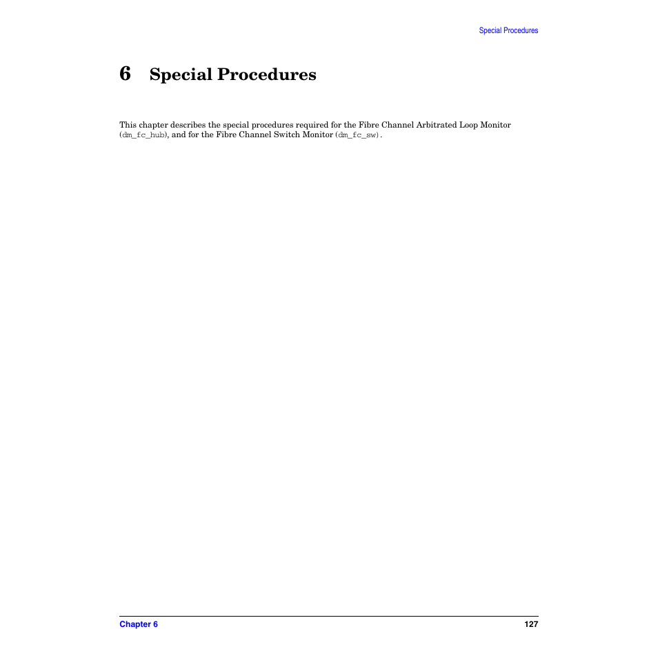 6 special procedures, Special procedures, Chapter 6, “special procedures | HP B6191-90029 User Manual | Page 127 / 140