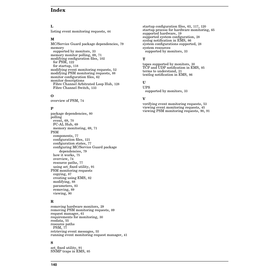 Index | HP B6191-90029 User Manual | Page 140 / 140