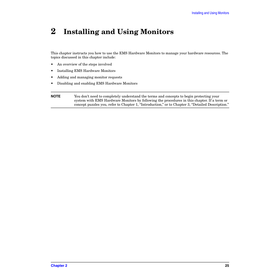 2 installing and using monitors, Installing and using monitors, Chapter 2, “installing and using monitors | HP B6191-90029 User Manual | Page 25 / 140