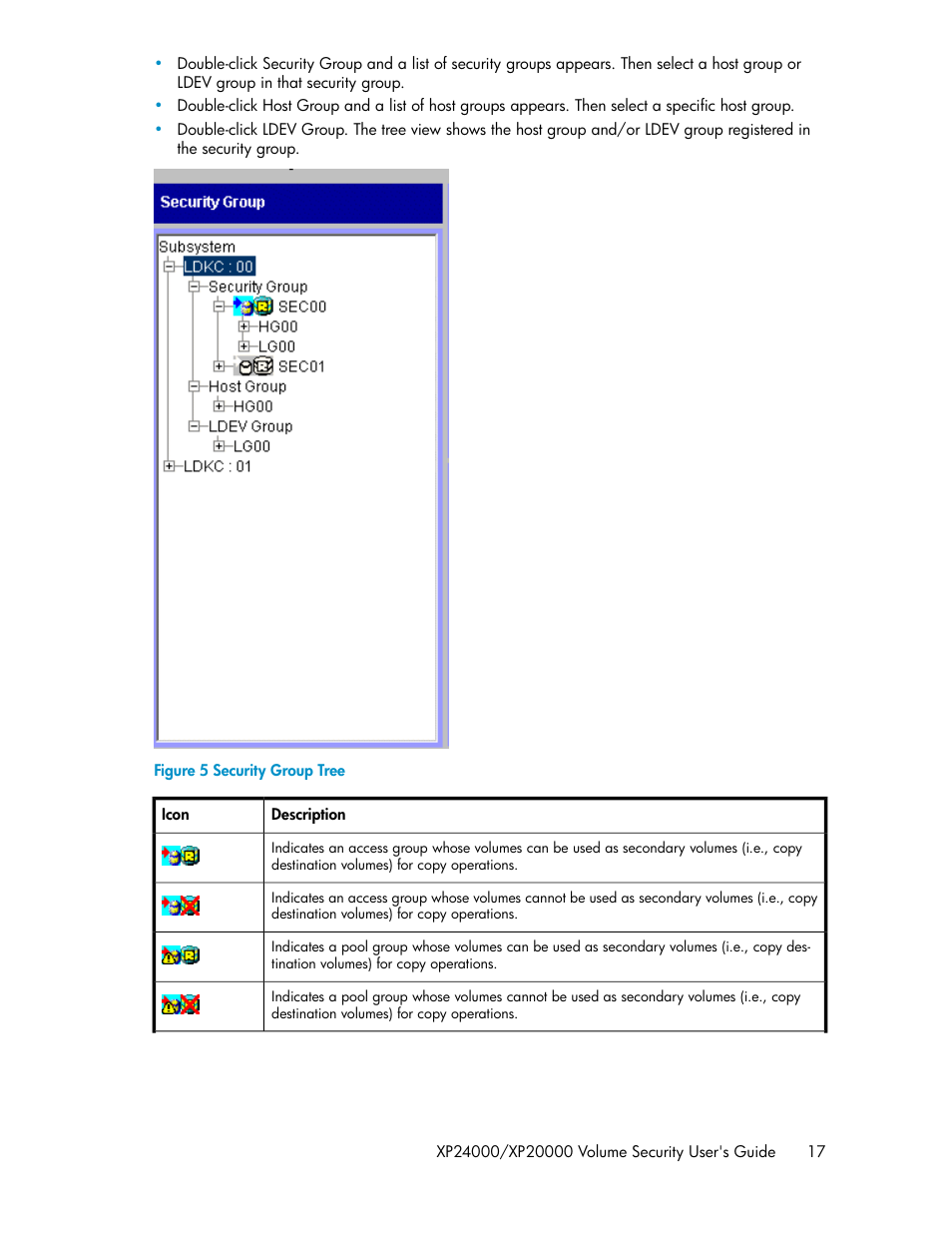 Security group tree, Figure 5 | HP STORAGEWORKS XP24000 User Manual | Page 17 / 76