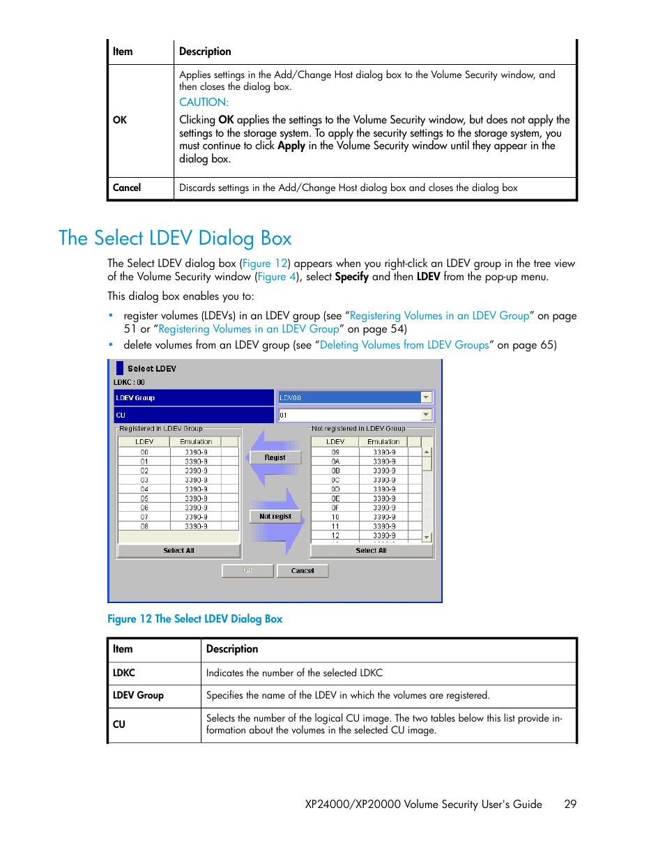 The select ldev dialog box | HP STORAGEWORKS XP24000 User Manual | Page 29 / 76