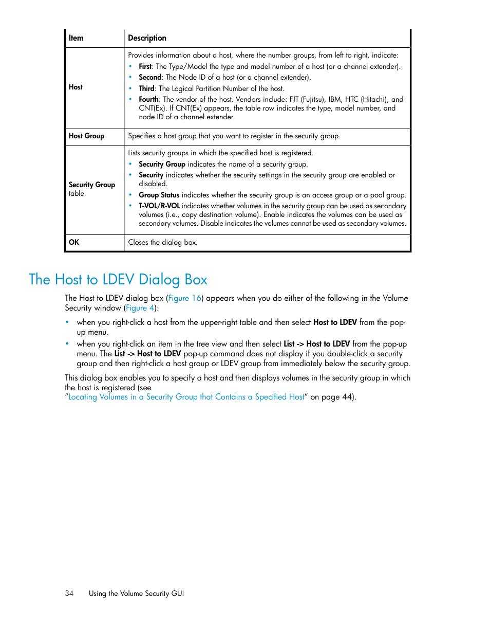 The host to ldev dialog box | HP STORAGEWORKS XP24000 User Manual | Page 34 / 76