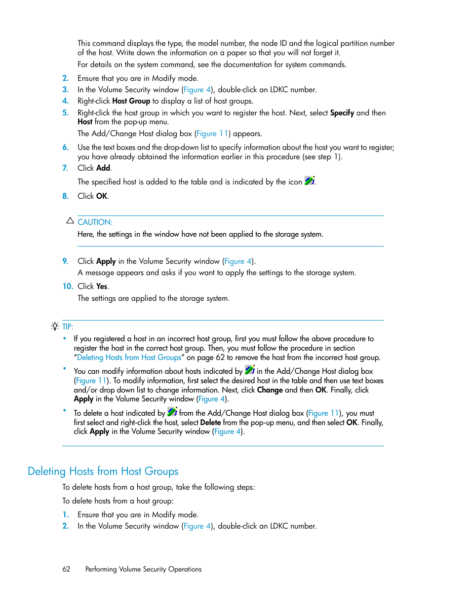 Deleting hosts from host groups | HP STORAGEWORKS XP24000 User Manual | Page 62 / 76