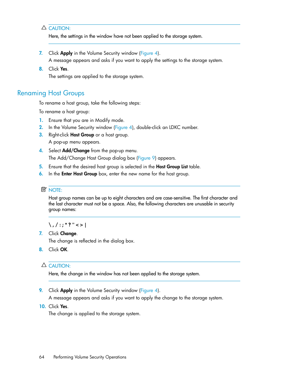 Renaming host groups | HP STORAGEWORKS XP24000 User Manual | Page 64 / 76