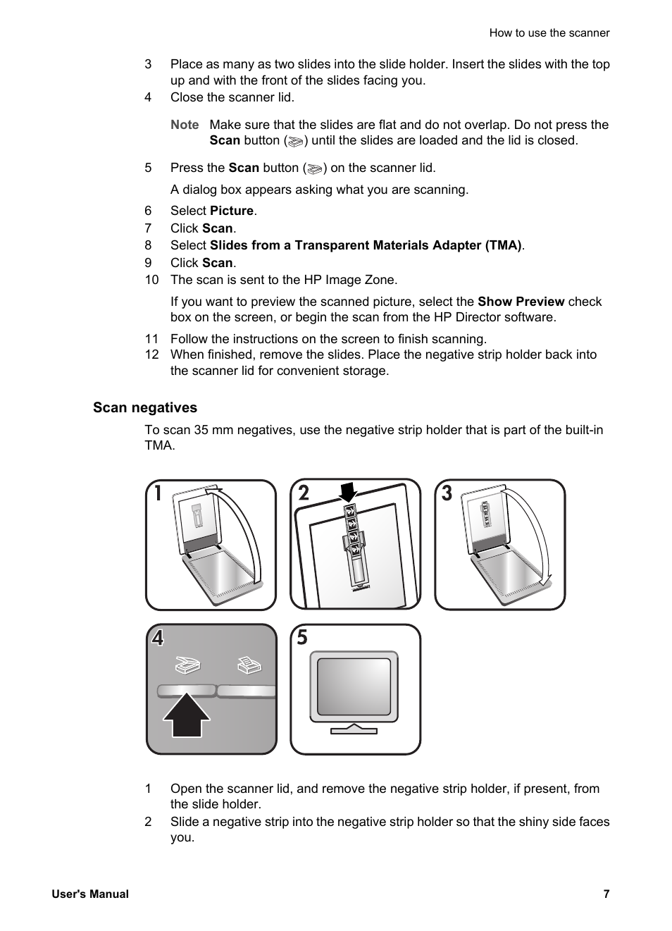 Scan negatives | HP 3770 User Manual | Page 11 / 30