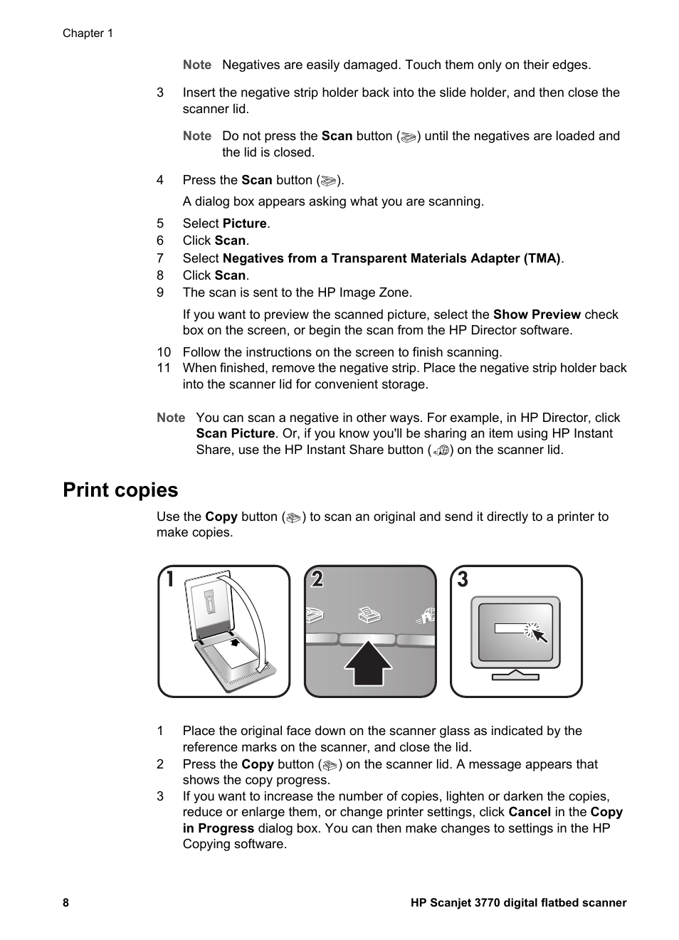 Print copies | HP 3770 User Manual | Page 12 / 30