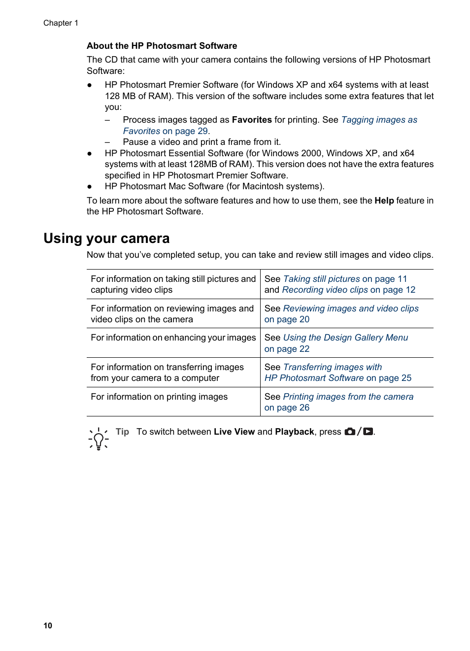 Using your camera | HP Photosmart M627 User Manual | Page 10 / 46