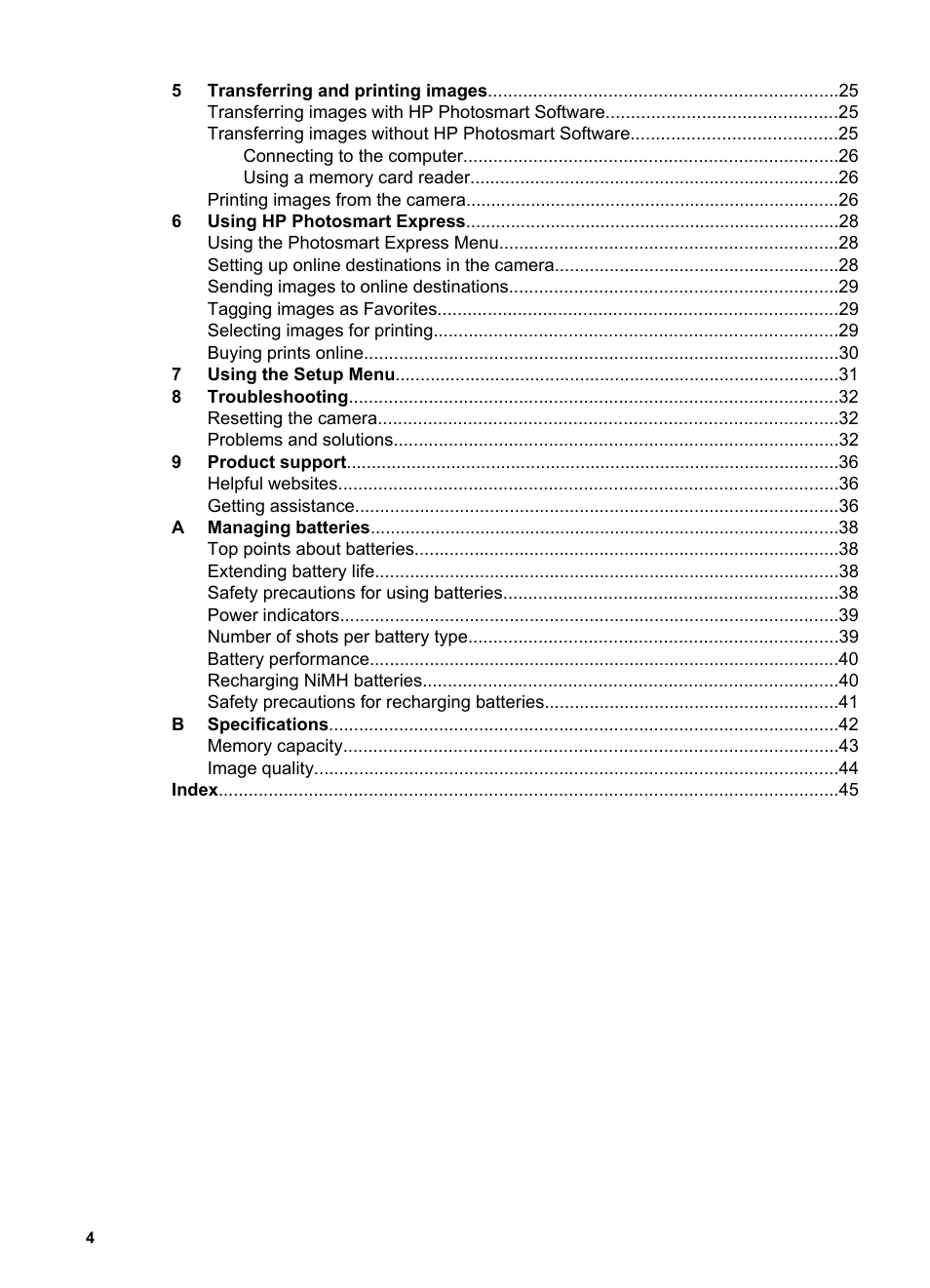 HP Photosmart M627 User Manual | Page 4 / 46