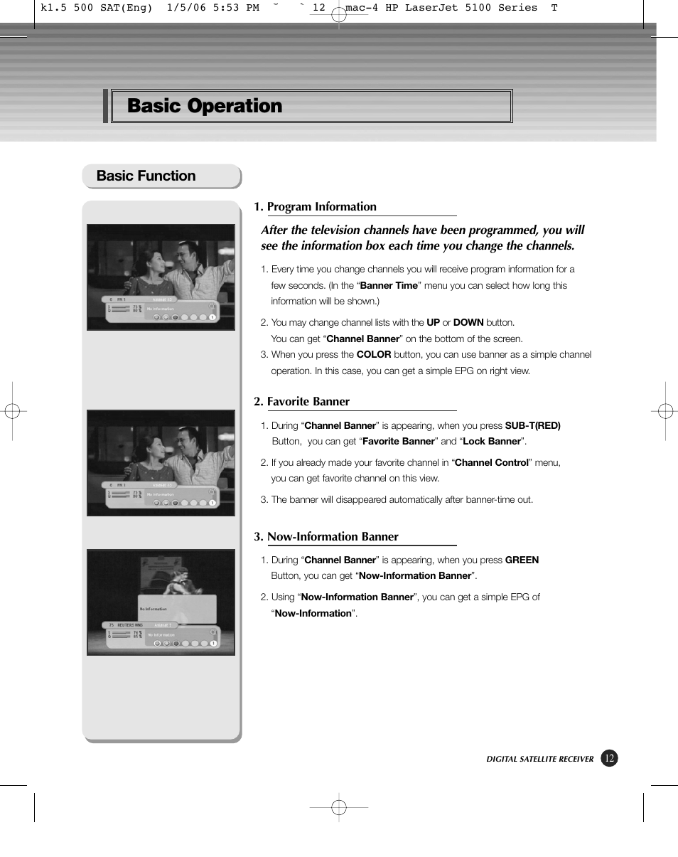 Basic operation, Basic function | HP KSC-570 User Manual | Page 17 / 58