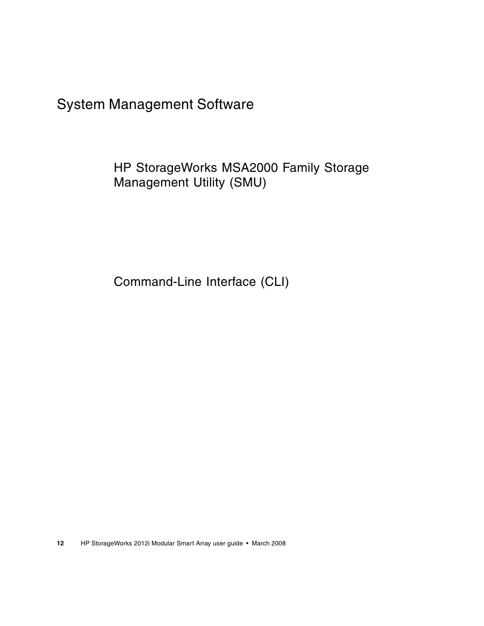 System management software, Command-line interface (cli) | HP 2012i User Manual | Page 12 / 86