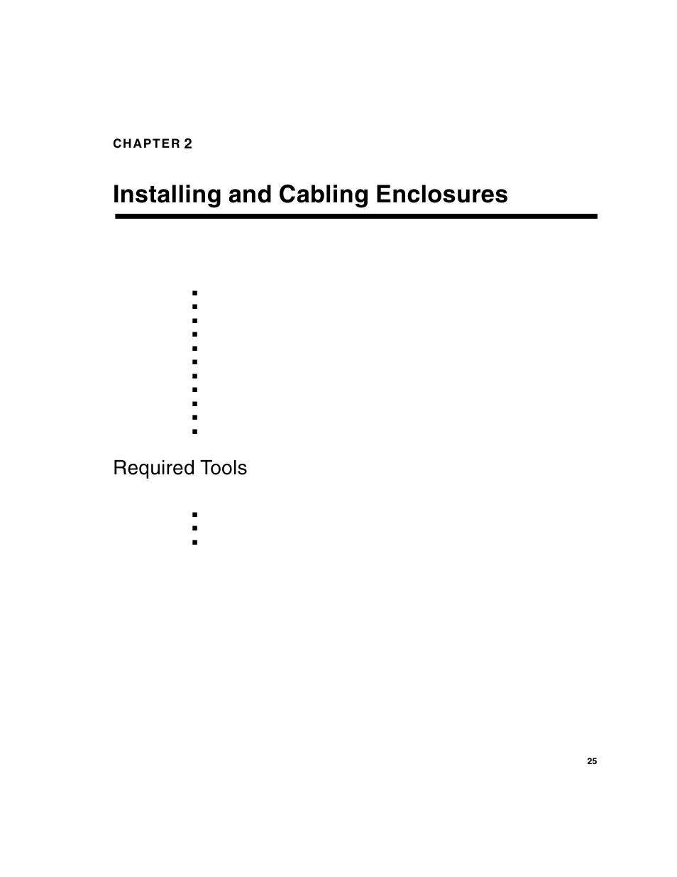 Installing and cabling enclosures, Required tools | HP 2012i User Manual | Page 25 / 86