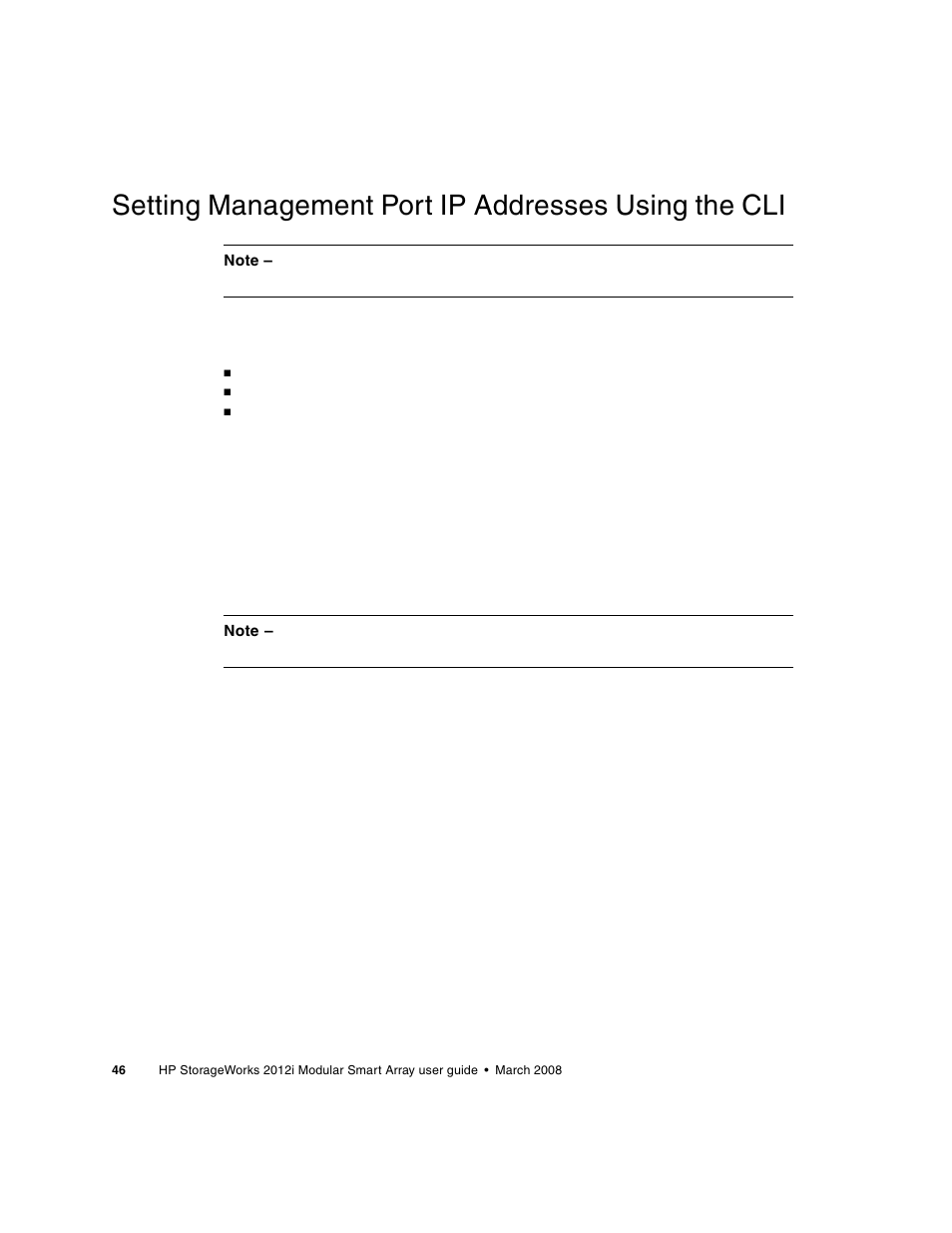 Setting management port ip addresses using the cli | HP 2012i User Manual | Page 46 / 86