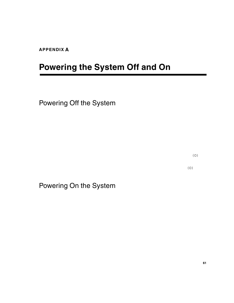 Powering the system off and on, Powering off the system, Powering on the system | HP 2012i User Manual | Page 61 / 86