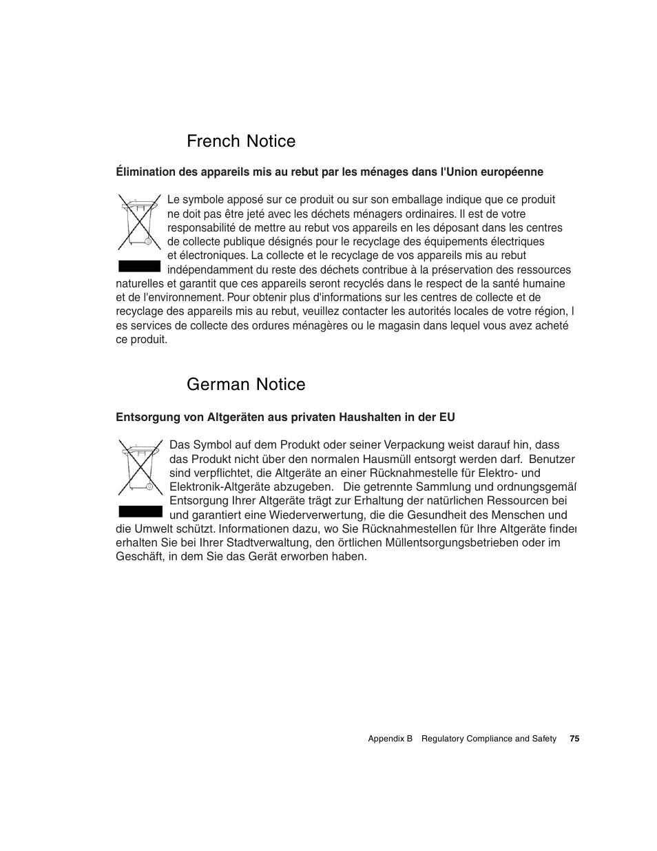 French notice german notice | HP 2012i User Manual | Page 75 / 86